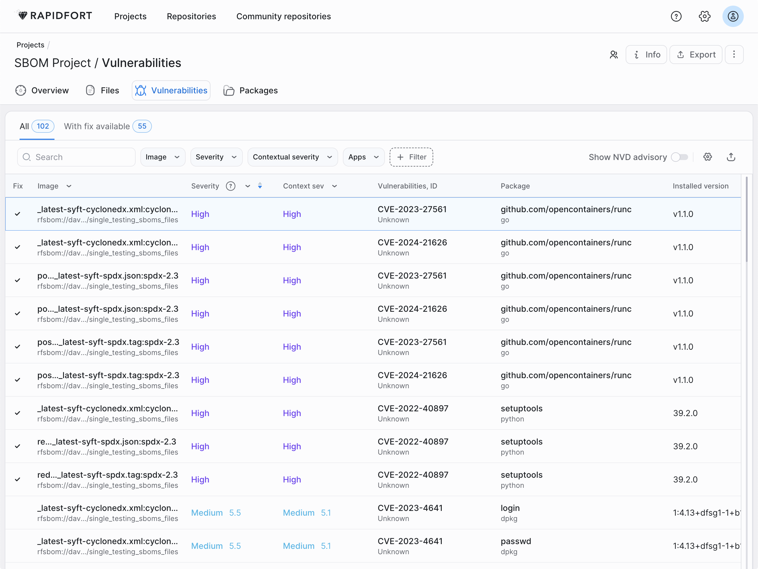 SBOM vulnerabilities