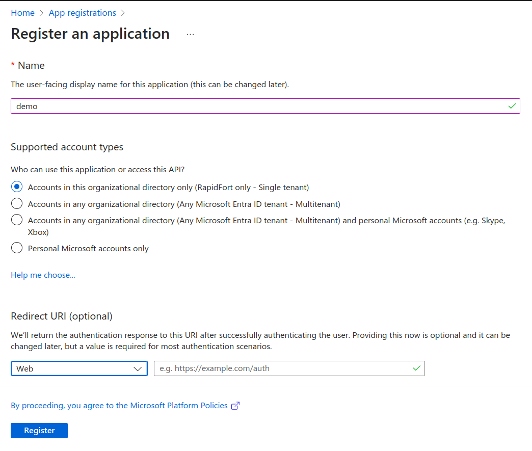 Microsoft Entra Configuration