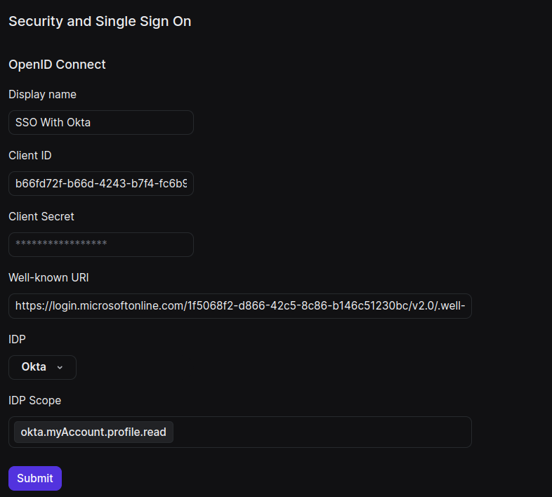 Okta Configuration