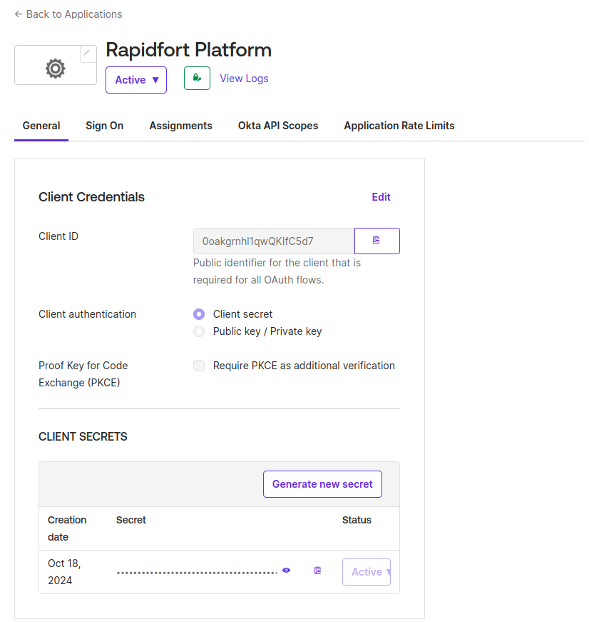 Okta Configuration